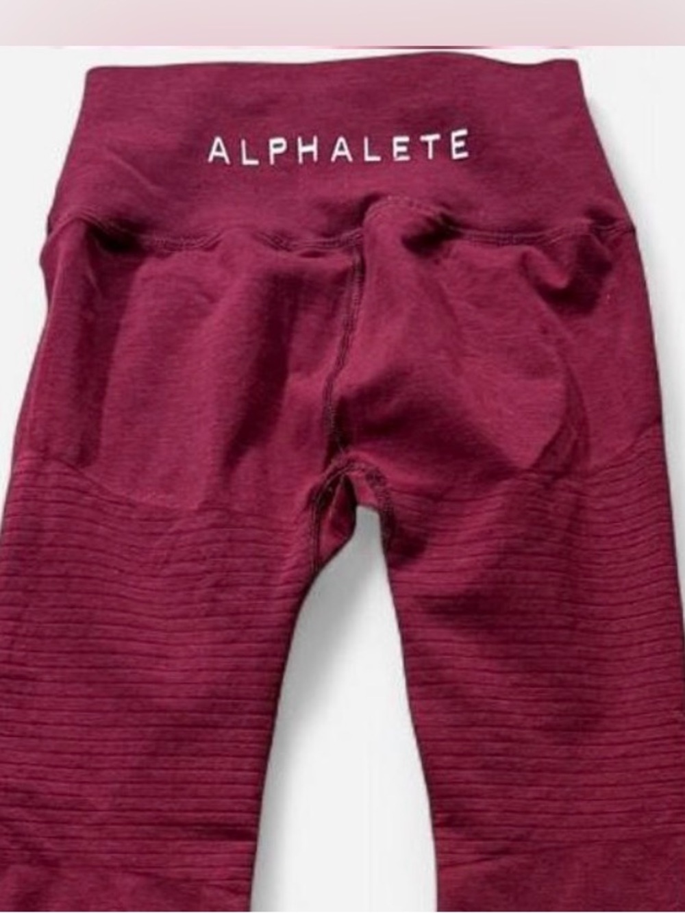 Womens Alphalete Leggings Size S Small Burgundy Maroon Red Compression Gym Run